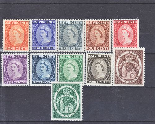 St vincent qeii 1955 lightly mounted mint collection