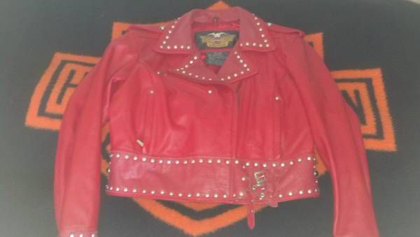Red Leather Harley Davidson Jacket
