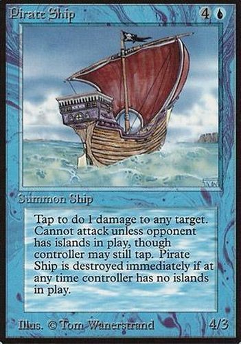 1x pirate ship - beta - ex/nm mtg