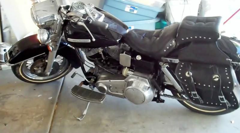 Harley Davidson FLH Touring Motorcycle with electric start & kick leather bags