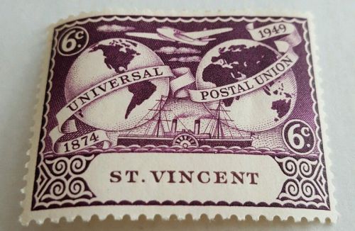 St vincent purple 6c unmarked stamp 1949 unused