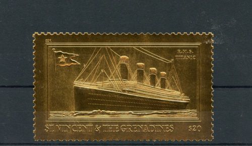 St Vincent &amp; The Grenadines 1998 MNH Titanic 1v Gold Stamp Ships Boats