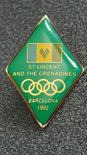 1992  barcelona olympics  saint vincent and the grenadines noc vintage pin