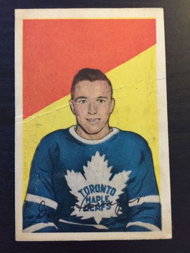 1952-53 gordon hannigan parkhurst rookie hockey card - toronto maple leafs, rc