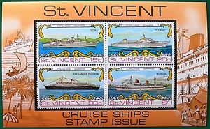 ST VINCENT 1974 MINIATURE SHEET - CRUISE SHIPS MS391 MNH