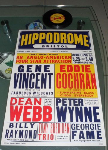 Eddie cochran / gene vincent - the last tour poster - giant a2 in top quality