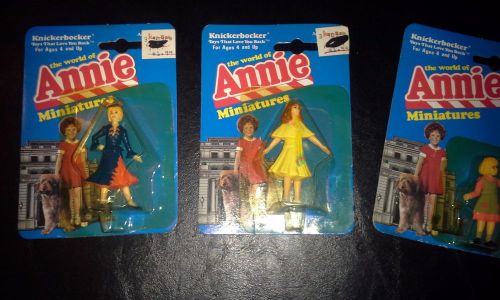 VINTAGE NEW IN PACKAGE ANNIE MINATURES FROM 1982 .PEPPER,GRACE, MISS HANNIGAN