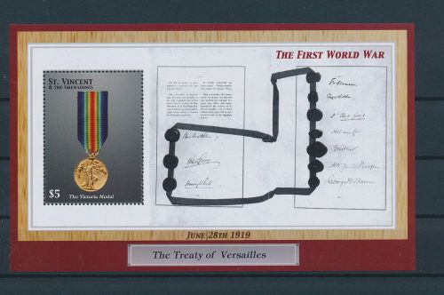 Le71868 st vincent medal world war i military good sheet mnh