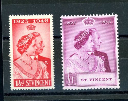 St Vincent 1948 Silver Wedding Set 2v, unmounted MINT