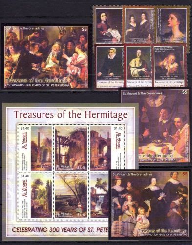 St.vincent &amp; the grenadines 2003 art paintings hermitage mnh