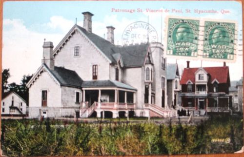 St. hyacinthe, quebec 1917 postcard: patronage st. vincent de paul - canada