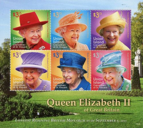 Union Island Grenadines St Vincent 2015 MNH Queen Elizabeth II Reigning 6v M/S