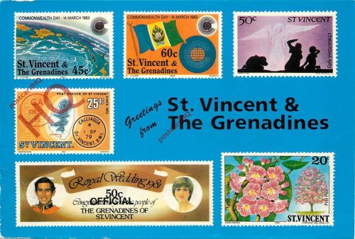 Postcard: st. vincent &amp; the grenadines, stamps