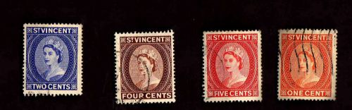 St vincent stamps elizabeth 11 set of 4  1955 stamps hard to find