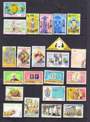 St Vincent postage stamps - 23 x USED Collection Odds