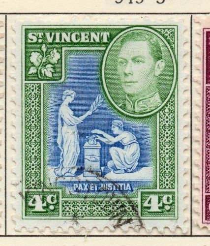 St Vincent 1949-52 Early Issue Fine Used 4c. 029216