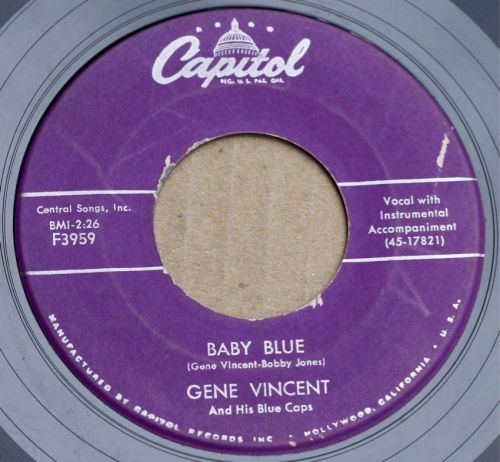 GENE VINCENT: BABY BLUE / TRUE TO YOU - WOW! CLASSIC ROCKABILLY - 45rpm