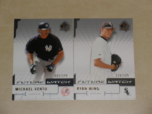 2 2004 Upper Deck SP Authentic Gold ROOKIE RC Future Watch LOT Vento Wing /249