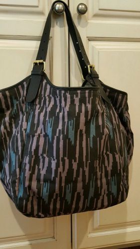 Cynthia vincent handbag purse ikat black, purple, teal euc!