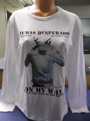 Womens Licensed Judas Desperado Scars Bleed When I Cry Shirt New L