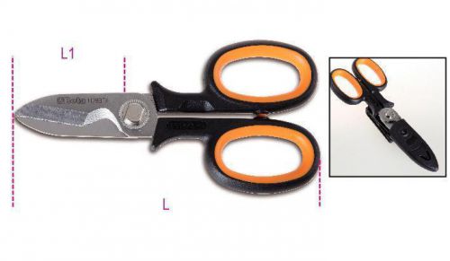 Beta tools racing italy s/steel electrician scissors - cable cutting groove