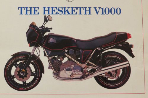 1982 Hesketh V1000 motorcycle brochure catalog &amp; road test magazine from 84