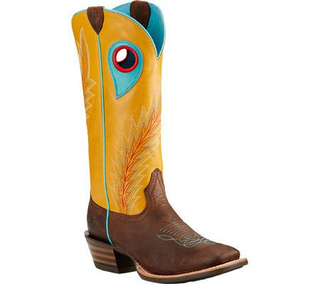Ariat Women&#039;s Desperado Cowgirl Boot Distressed Brown/Mustard Full Grain