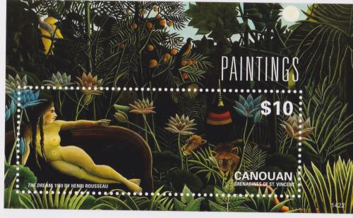 Canouan St Vincent - Art, Paintings, Rousseau, 2014 - S/S MNH
