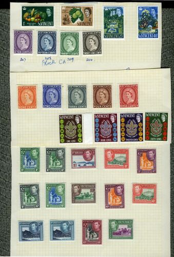 Selection of stamps - st. vincent - mounted mint unused