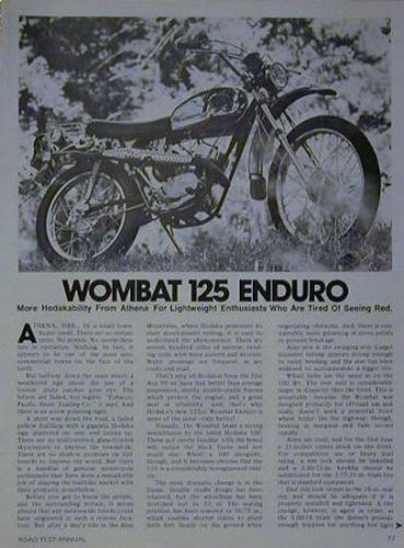 1972 hodaka wombat 125 enduro motorcycle road test