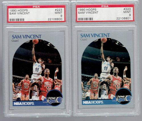 1990 NBA Hoops Sam Vincent 2 Card Lot Michael Jordan Variation 9 MINT