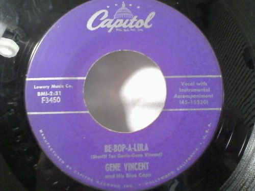 Gene vincent be-bop-a-lula / woman love rare 1956 capitol rockabilly bopper 45