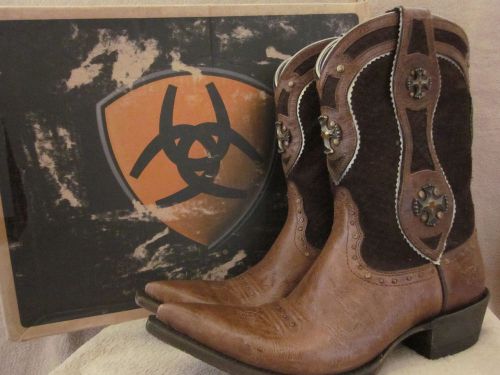 ARIAT Desperado Cowboy Dry Creek Brown Leather Boots Shoes US 6.5 M NWB