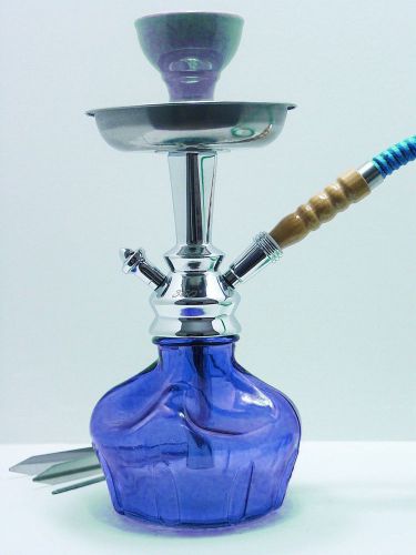 12&#034; BLUE VENTO Hookah High Quality Shisha Water Pipe Vortex Bowl Mya Style