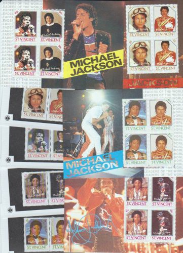 Collection of michael jackson st vincent stamps