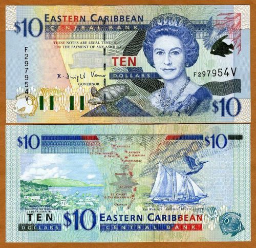 Eastern East Caribbean, $10 (2000) St Vincent P-38v UNC