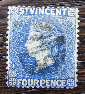 St vincent qv 4d blue fine used