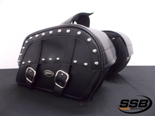 Studded Saddlebags Universal Throw Over Style Studs Saddle Bag Desperado Slant