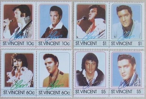 St. vincent - elvis presley,8 stamps,  mnh, e1948