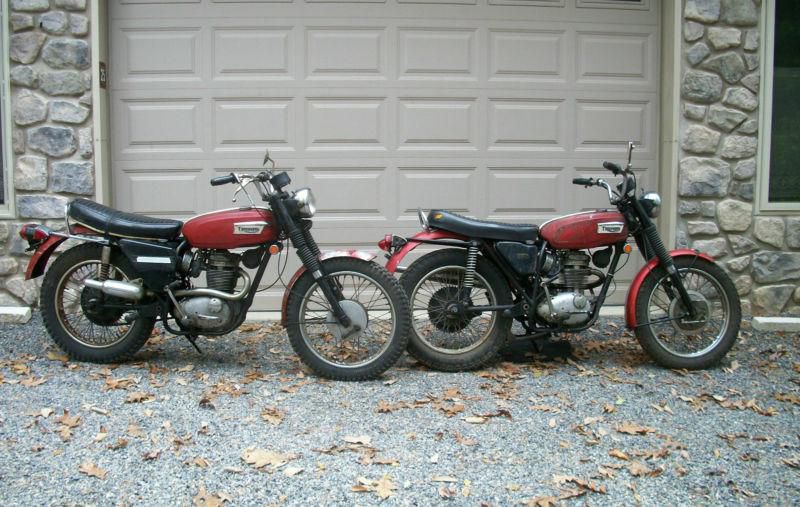 2 Triumph TR25W 250 Trophy Project / Restoration Motorcycles 1968 & 1970