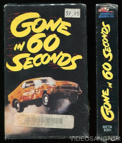 CARSPLOITATION BETA NOT VHS GONE IN 60 SECONDS 1974 FULL THROTTLE FILMS CULT OOP