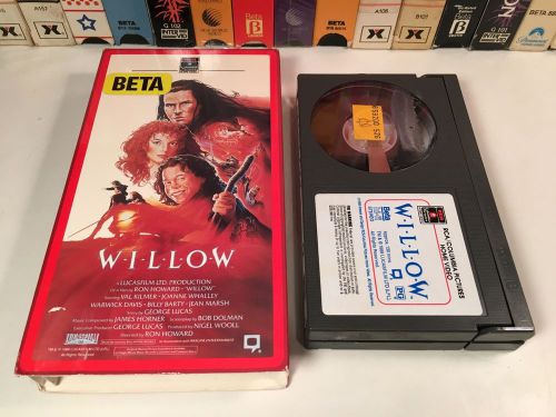 * Willow Betamax NOT VHS 1988 Fantasy Adventure Beta 80&#039;s Warwick Davis Kilmer