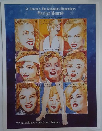 Marilyn Monroe St Vincent Sheet 9 perf