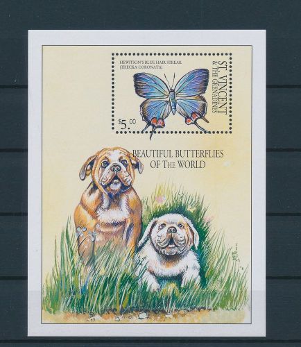 LE48227 St Vincent dogs insects bugs fauna butterflies good sheet MNH