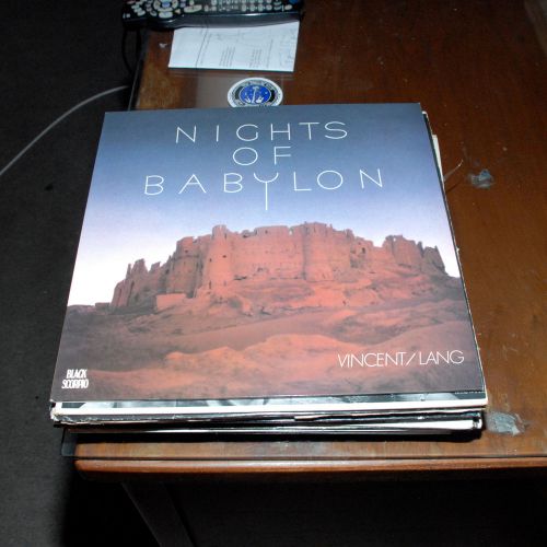VINCENT/LANG NIGHTS OF BABYLON AUTOGRAPHED LP 1982 FRENCH PRESS BLACK SCORPIO
