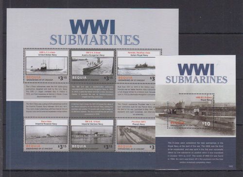 L41. Bequia - St.Vincent - MNH - Transport - Submarines - World War I - 2015