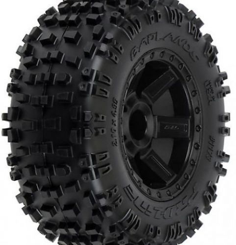 Proline 117312 Badlands 2.8 All Terrain Tire Mounted On Desperado Black Wheels