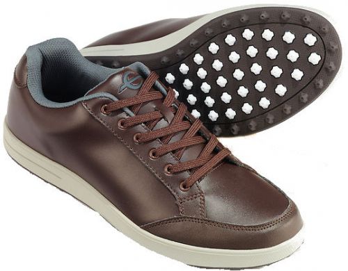 Q-link spikeless mens golf shoes - brown - medium width - q0056-brn
