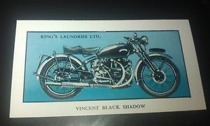 1953 vincent black shadow  motorcycle orig uk trade card