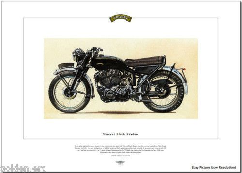 VINCENT BLACK SHADOW - Motorcycle Fine Art Print 1000cc